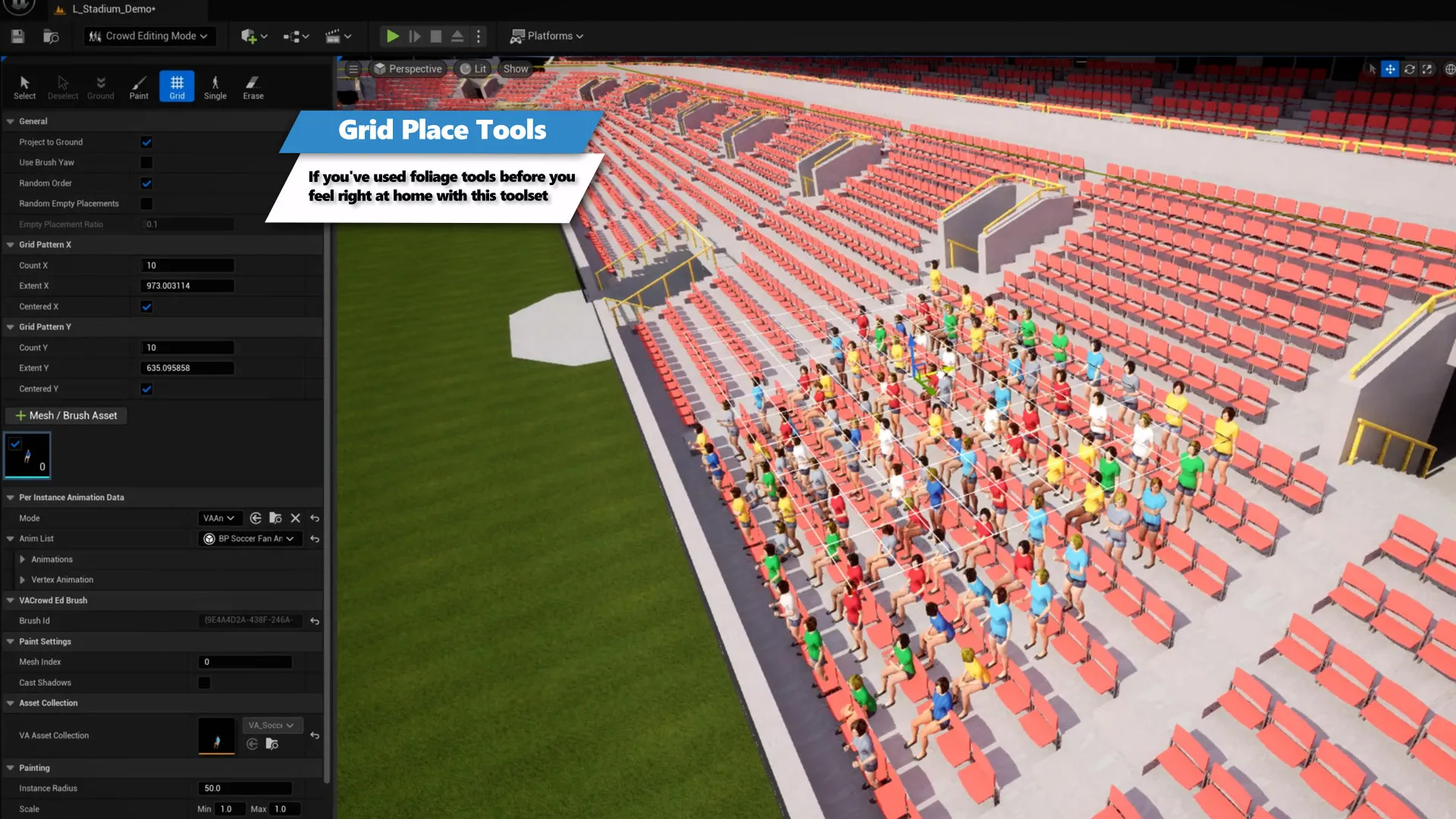 Vertex Animation Studio in Unreal Engine 5: GPU-instanced animated crowd (screenshot 6)