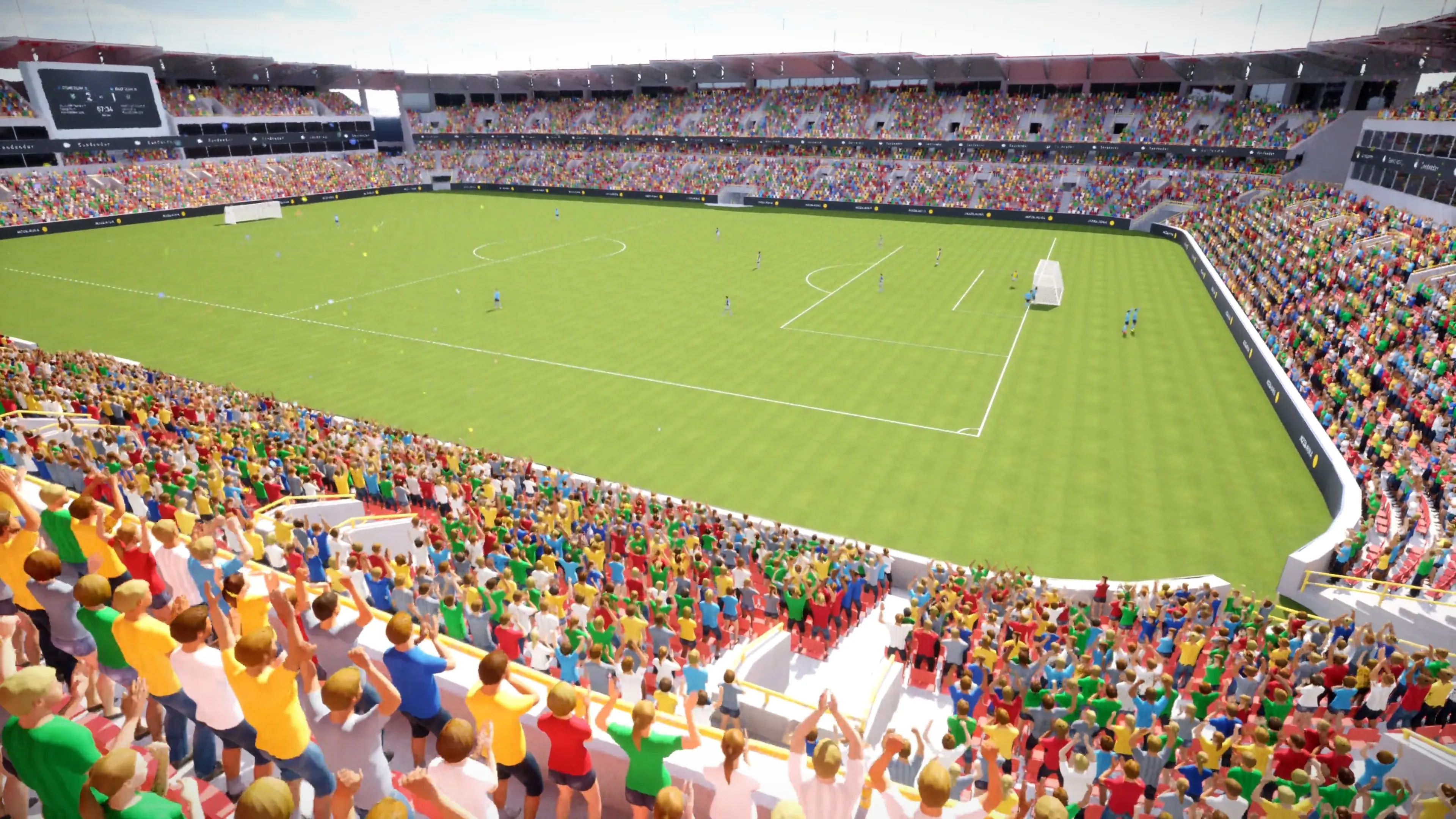 A full stadium crowd rendered with vertex animation in Unreal Engine 5